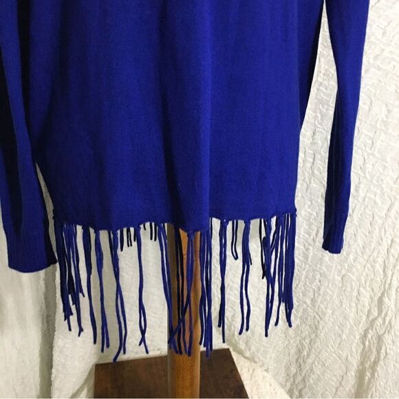 Michael Kors Royal Blue Fringed Sweater XS - Picture 7 of 10
